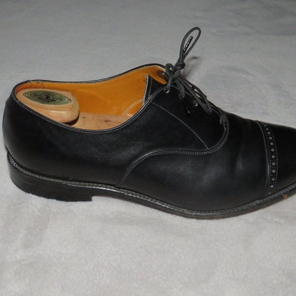 Trickers Black Leather Balmoral Captoe Oxfords 10D main image 10